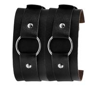 POPETPOP Brassard en Cuir Noir pour Homme et Femme, Design Punk Élégant, Alliage Solide, Ajustement Confortable pour Manches de Chemise ou Activités Sportives Couleur Couleur Aléatoire