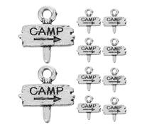 POPETPOP Breloques de Camping pour Bijoux DIY Résistantes à la Décoloration 10pcs en Alliage Argenté, Design Unique Bracelets et Porte-clés D'aventure