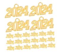 POPETPOP Breloques Pendentifs Chiffres 2024 Pour Bijoux Diy, Adultes, Doré, Alliage Robuste, Grand Format, Création Colliers Bracelets Nouvel An 2024, Loisirs Créatifs, Fête Du Nouvel An 2024