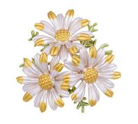 POPETPOP Broche Accessoire Chic en Alliage Jaune Fleur Marguerite Élégante Résistante la Corrosion et Anti-rouille pour Banquet ou Saint-valentin