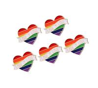 POPETPOP Broche Arc-en-ciel 5pcs En Alliage Pour Lgbtq Ornement Coloré Accessoire De Mode Événements Spéciaux Broche Pour Lesbienne Et Gay Design Créatif Et Unique