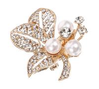 POPETPOP Broche Avec Perle Simulée Élégante Broche Alliage Ornée De Cristaux Pour Robe Femme
