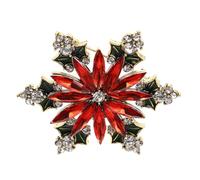POPETPOP Broche de Noël Flocon de Neige en Alliage avec Cristaux Bijou Vintage pour Femmes et Filles Épingle à Pull Festive Accessoire Mode Hiver pour Robes et Pulls Présent Fêtes