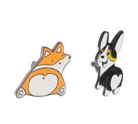 POPETPOP Broche Décoration Créative Lot de 2 Set de Pièces Dessin Animé en Alliage de Chien Style Japonerie pour Garçons et Filles