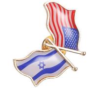 POPETPOP Broche Drapeau US Israël Amitié Commémorative Pin Revers Décoratif Unis Signe Patriotique
