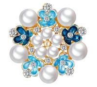 POPETPOP Broche Élégante Décoration Raffinée Perles et Cristaux en Alliage Ajoutant Charme et pour Pull et Chemise pour Robe et Bouquet