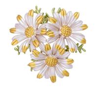 POPETPOP Broche Élégante en Alliage Jaune Style Marguerite, Résistante Corrosion, pour Anniversaire ou Fête, Accessoire Chic pour Vêtements