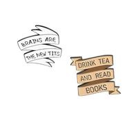 POPETPOP Broche En Alliage Lettres Créative Ensemble 2 Pièces Style Cartoon Décoration Vêtements Accessoires Présent Léger Portable Pour Occasions Festives