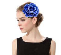 POPETPOP Broche en Tissu Grosse Rose 10 CM Lot de 8 Pièces Bleu Ciel Épingle de Poitrine pour Mariage Décoration Féminine Élégante Accessoire Floral pour Robe et Châle