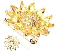 POPETPOP Broche Fleur Marguerite en Alliage et Cristal pour Femme, Accessoire Décoratif Charmant, pour Fêtes Spéciales et Vie Quotidienne