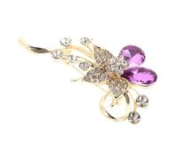 POPETPOP Broche Fleur Vintage à Motif Creux Ornée de Cristaux Épingle Bijoux Femme Résistante Décoloration Accessoire Floral Raffiné pour Tenues Chic