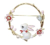 POPETPOP Broche Lapin Fantaisie Couronne Métal Épingle à Revers Femme Accessoire Mode Élégante Pour Vêtements Chapeaux Paquet
