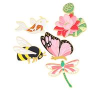 POPETPOP Broche Métal Émaillée Insecte et Fleur, Accessoires Mode, Pin’s Abeille et Poisson, pour Femme, Usage Quotidien et Soirée, Petit Format Assortiment Coloré Style Aléatoire