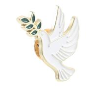 POPETPOP Broche Oiseau de Paix Argenté avec Branche Olivier Épingle Décorative pour Vêtements Sacs et Trousse Symbole Harmonie et Liberté Accessoire Mignon pour Femmes et Hommes