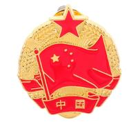 POPETPOP Broche Patriotique en Alliage Étoile Rouge, Épinglette Drapeau de Chine Vintage, Insigne à Revers pour Paquet à Dos et Vêtements, Accessoire Décoratif pour Fête Nationale, Lot