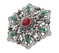 POPETPOP Broche Rétro Baroque Hexagonale en Alliage, Style Court, Vintage