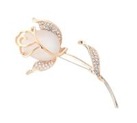 POPETPOP Broche Rose en Alliage Élégante et Légère Clip Ajustable, Accessoire Décoratif pour Femmes, pour Mariage, Anniversaire et Fêtes