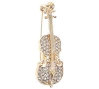 POPETPOP Broche Violon Élégante en Alliage et Cristaux, Artisanat Émaillé Apportant une Note Sophistiquée, pour Sorties Décontractées et Événements Formels