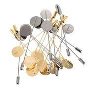 POPETPOP Broches à Bijoux Rondes Plates Cuivre 20 Pièces Kit Diy Supports D’épingles De Revers Accessoires Créatifs Pour Femmes Fabrication Bijoux Artisanale