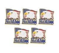 POPETPOP Broches Commémoratives Légères du 250e Anniversaire Lot de 5 en Alliage de Zinc Accessoires Portables et Élégants pour Célébration Patriotique pour Fête du Jour de L'indépendance