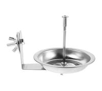 POPETPOP Brochette en Acier Inoxydable avec Bol Intégré pour Oiseaux - Porte-Friandises Suspendu pour Cage - Support pour Fruits et Légumes Frais - Accessoire Alimentaire pour Perroquets