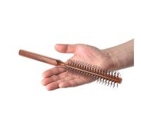 POPETPOP Brosse à Cheveux Coiffante en Bois Marron Poignée Confortable, pour Cheveux Courts et Bouclés, Style Pratique pour Hommes et Femmes