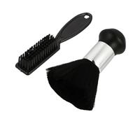 POPETPOP Brosse à Cheveux en Nylon et Bois 2 Pièces pour Nettoyage du Cou, Plumeau de Coiffure Léger et Solide, Accessoire Professionnel pour Salon de Coiffure et Usage Maison