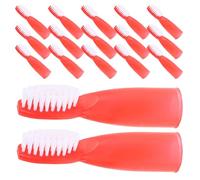 POPETPOP Brosse à Dents à Doigt Mini Rouge 100 Pcs à Poils Extra-Souples pour Hygiène Bucco- en Milieu Carcéral Nettoyage Doux des Gencives Brosse de Voyage pour Adultes et Seniors
