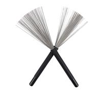 POPETPOP Brosse à Tambour en Fil D'acier Noire Rétractable, Balai à Percussion Effet Ressort pour Débutants et Groupes de Jeunes