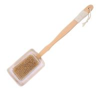 POPETPOP Brosse Exfoliante Corps avec Manche en Bois, Double Face en Loofah, Fonction Suspendue Pratique pour Nettoyage du Dos