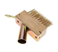 POPETPOP Brosse Métallique De Désherbage en Fil d'acier Grattoir Triangulaire en Acier pour Jardin Et Allée, Manche Long en Bois, Nettoyage des Joints Et Fissures, Outil Manuel De Désherbage