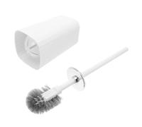 POPETPOP Brosse WC Murale Manche Long Ergonomique Brosse de Nettoyage pour Cuvette de Toilettes Support Suspendu Gain de Place Plastique Blanc Kit Salle de Bain pour Usage Domestique