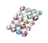 POPETPOP Cabochons en Verre de Noël à Dos Plat 12 MM Autocollants Pierres Précieuses Ronds 60 Pièces Décorations DIY pour Bijoux Vêtements et Accessoires Festive
