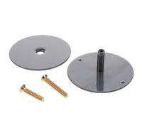 POPETPOP Cache-trou Rond pour Poignée de Porte 2,5 Pouces Noir Vis Plaque de Recouvrement de Trou de Serrure pour Porte Extérieure Verrous de Sécurité Installation Facile