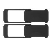 POPETPOP Cache Webcam Ordinateur Portable 2 Pièces ABS Noir, Protection | Protection Vie Privée, Adhésif Puissant, Protège la Caméra Avant Saleté, pour Webcam et Appareil