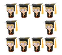 POPETPOP Cadeau de Remise de Diplôme 10 Boîtes de Bonbons en Papier en Forme de Chapeau de Doctorat, Faciles à Utiliser et Transporter pour Fête de Fin D'études