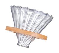 POPETPOP Cafetière à Filtre en Verre Borosilicate 600 Ml Entonnoir en Verre et Support en Bois Filtre à Café Réutilisable pour Infusion Manuelle Pratique pour Café Maison et Bureau