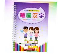 POPETPOP Cahier Écriture à Rainures pour Garçon Fille Pratique de Calligraphie Bilingue Chinois-Anglais Outil Apprentissage pour Débutants Couleur Pourpre Pages Effaçables