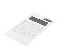 POPETPOP Calculatrice Solaire Ultra-Mince Blanche 1 Pièce, Calculatrice Électronique de Bureau à Grands Boutons, sans Batterie, pour Usage Quotidien au Bureau et Scolaire