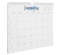 POPETPOP Calendrier Mural 2026 Papier 18 Mois avec Jours Fériés Internationaux Grand Agenda Mensuel à Spirale Calendrier Familial Mural pour Maison Bureau et École Planification