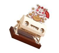 POPETPOP Calendrier Perpétuel Rotatif en Bois Roue de Calendrier Rotative Décoratif Maneki-Neko Chat Affichage Mois Semaine Jour pour Maison et Bureau