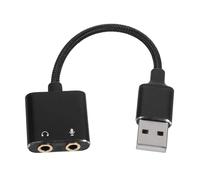 POPETPOP Carte Son Externe USB Adaptateur Audio pour Casque et Micro Compatible Ordinateur et Téléphone Plug and Play
