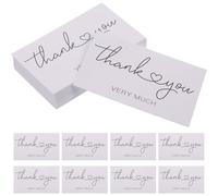 POPETPOP Cartes de Remerciement en Papier Couché, 150 Pièces, Cartes Élégantes à Motif Floral pour Présents, Commandes Clients et Occasions Spéciales, Format Compact 9 X 5,4 CM