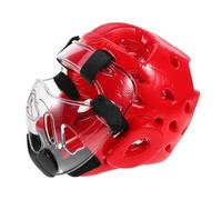 POPETPOP Casque de Taekwondo Rouge pour Garçon et Filles et Adultes avec Absorption des Chocs, Mousse et Plastique, Protection Maximale pour Arts Martiaux et Boxe