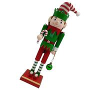 POPETPOP Casse-Noisette de Noël en Bois, Figurine Elfe Décorative Verte