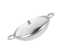 POPETPOP Casserole Acier Inoxydable avec Couvercle et Poignées Doubles Marmite Débordement pour Cuisine à Repas Groupe