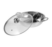 POPETPOP Casserole Multifonction en Acier Inoxydable Double Compartiment pour Cuisson à Induction, Facile à Nettoyer, Accessoire Pratique pour Fondue Chinoise
