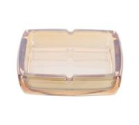 POPETPOP Cendrier Carré en Verre Ambré 10 Cm, Cendrier Moderne pour Cigarettes et Cigares, Grand Volume Base Lestée Antidérapante, pour Bureau, Maison et Réceptions