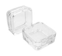 POPETPOP Cendrier Carré en Verre Décoratif et Portable pour Balcon et Salon, Design Nordique Élégant, Lot de 2 Pièces, pour Petits Rassemblements