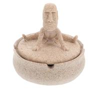 POPETPOP Cendrier en Résine Créatif Forme Pierre de Yoga avec Couvercle Coupe-Vent Facile à Nettoyer pour Maison et Espace D'étude Décoratif et Fonctionnel